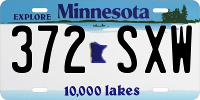 MN license plate 372SXW