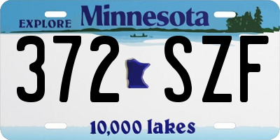 MN license plate 372SZF