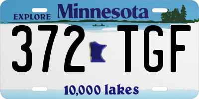MN license plate 372TGF