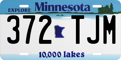 MN license plate 372TJM