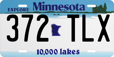 MN license plate 372TLX