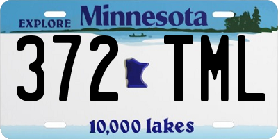 MN license plate 372TML