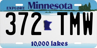 MN license plate 372TMW