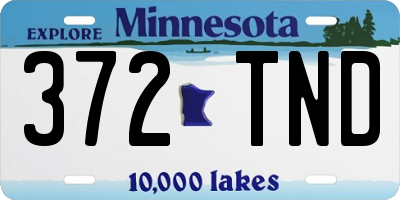 MN license plate 372TND