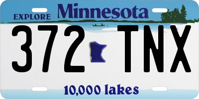 MN license plate 372TNX
