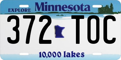 MN license plate 372TOC