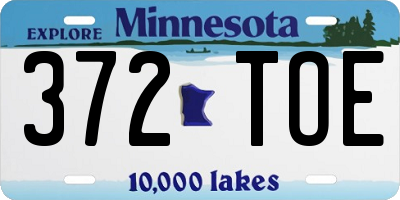 MN license plate 372TOE