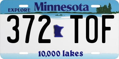 MN license plate 372TOF