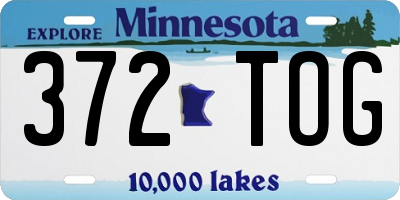 MN license plate 372TOG