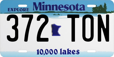 MN license plate 372TON