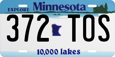 MN license plate 372TOS