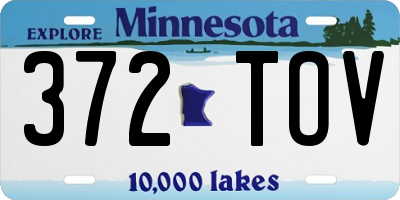 MN license plate 372TOV