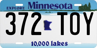 MN license plate 372TOY