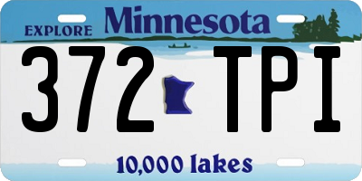 MN license plate 372TPI
