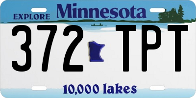 MN license plate 372TPT