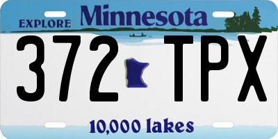 MN license plate 372TPX