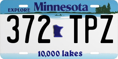 MN license plate 372TPZ