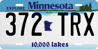 MN license plate 372TRX