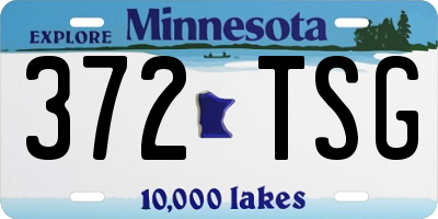 MN license plate 372TSG