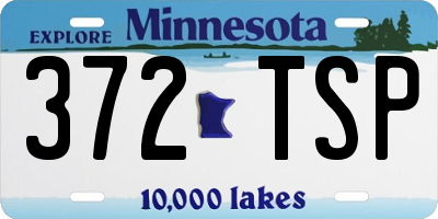 MN license plate 372TSP