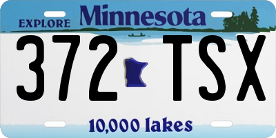 MN license plate 372TSX