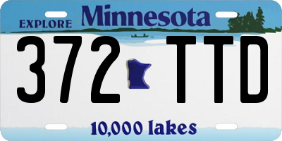 MN license plate 372TTD