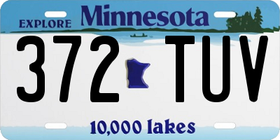 MN license plate 372TUV