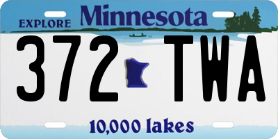 MN license plate 372TWA