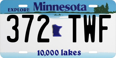MN license plate 372TWF