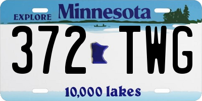 MN license plate 372TWG