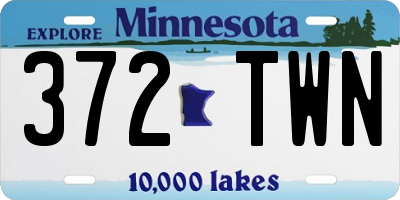 MN license plate 372TWN
