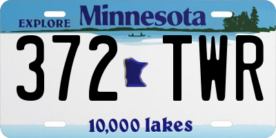 MN license plate 372TWR