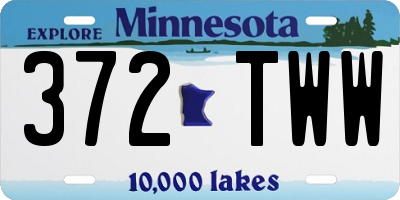 MN license plate 372TWW
