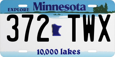 MN license plate 372TWX