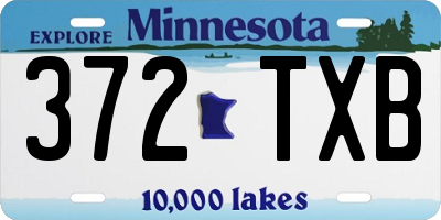 MN license plate 372TXB