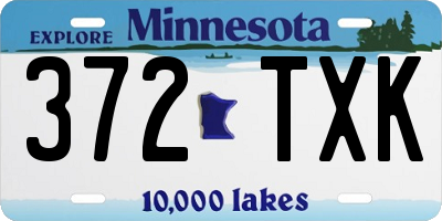 MN license plate 372TXK