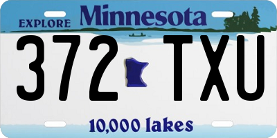 MN license plate 372TXU
