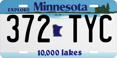 MN license plate 372TYC