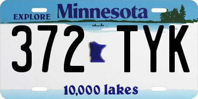 MN license plate 372TYK