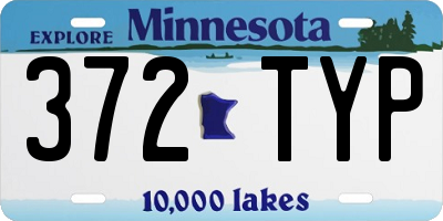 MN license plate 372TYP
