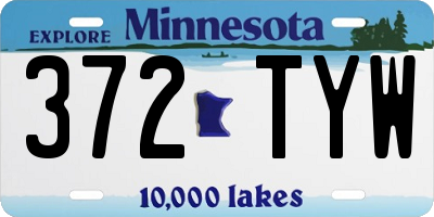 MN license plate 372TYW