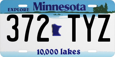 MN license plate 372TYZ