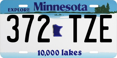 MN license plate 372TZE