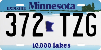 MN license plate 372TZG