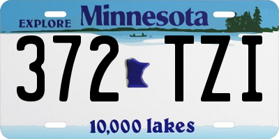 MN license plate 372TZI