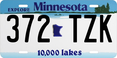 MN license plate 372TZK