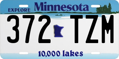 MN license plate 372TZM