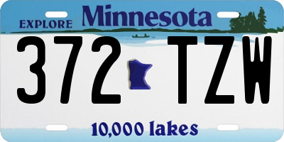 MN license plate 372TZW