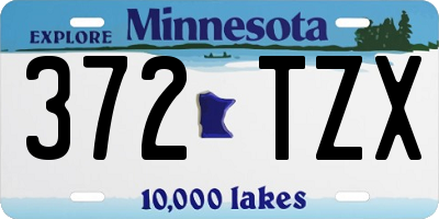 MN license plate 372TZX