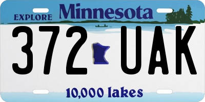 MN license plate 372UAK